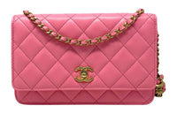 CHANEL WOC Lambskin Wealth Bag Shoulder Bag Crossbody Bag Women's Pink