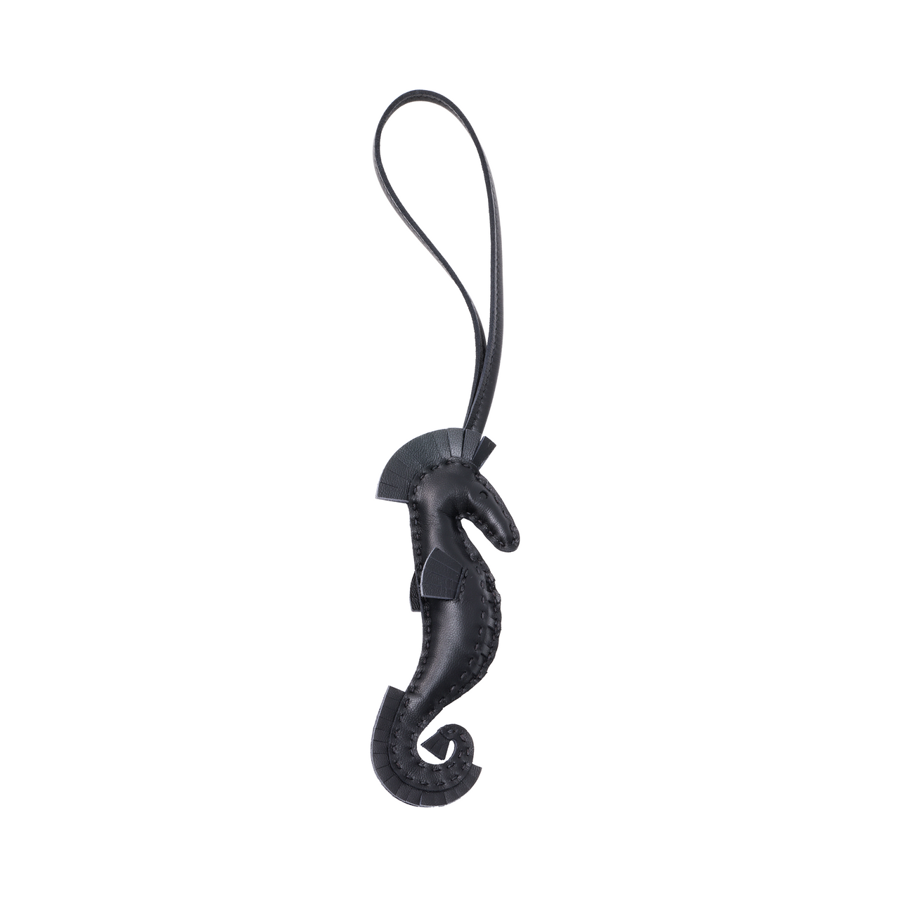 HERMES Sheepskin Keychains Unisex Black