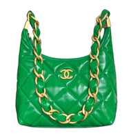 CHANEL Polished Lambskin Hobo Bag, Crossbody Bag, Shoulder Bag Women's Green