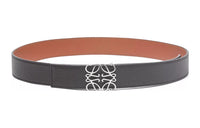 LOEWE Cow Leather Belts Men's Black/Rusty Red Width  3.5cm