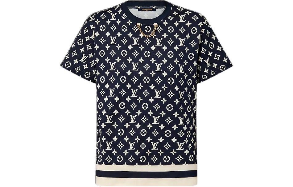 LOUIS VUITTON Stripe Accent Monogram T-Shirt