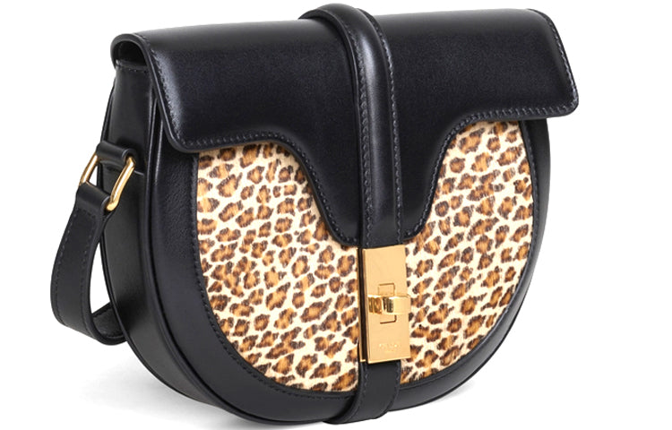 CELINE 16 Cow Leather Shoulder Bag Small Size Women's Natural Color