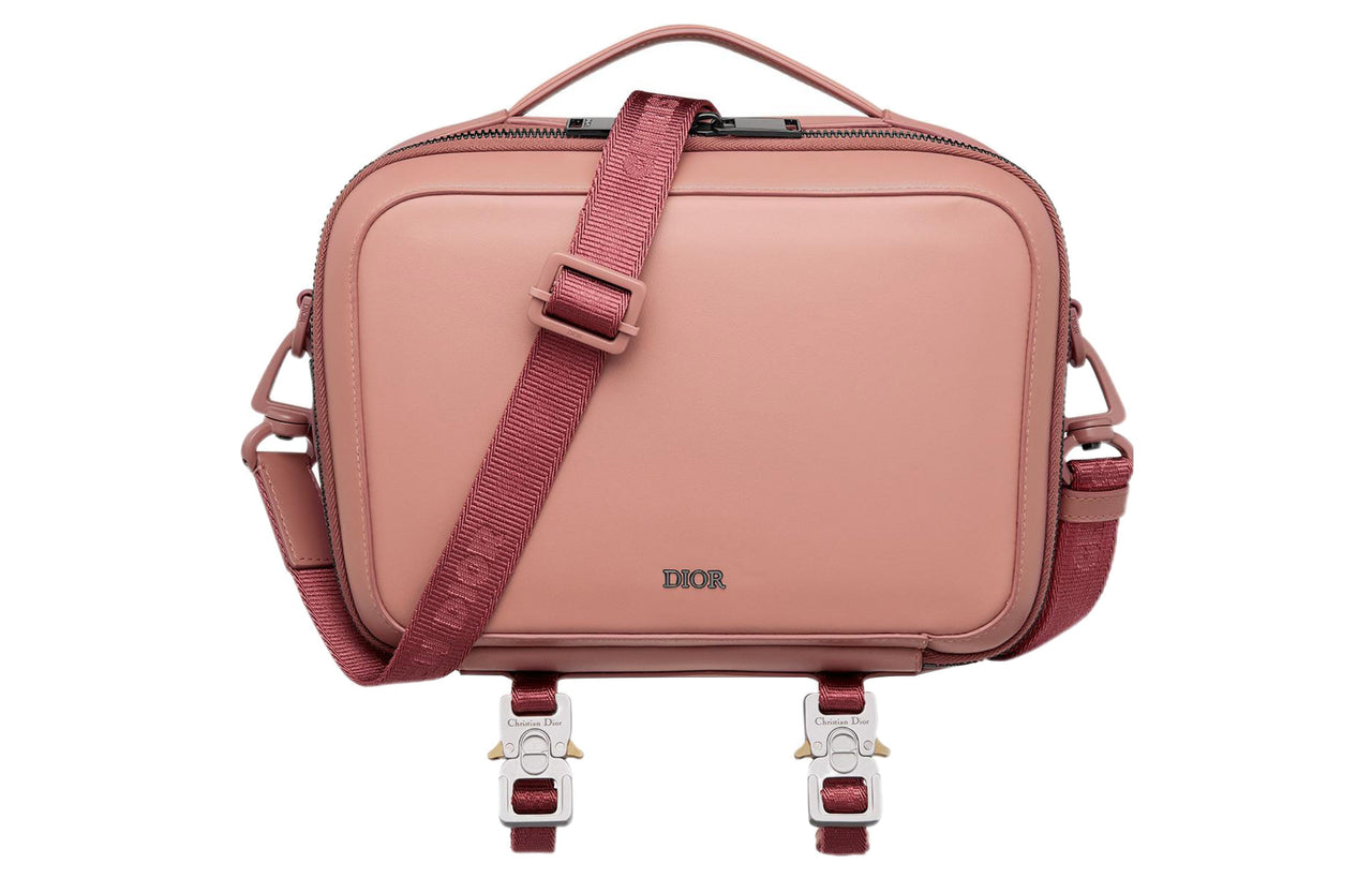 DIOR Aqua Smooth Calf Leather Shoulder Bag Crossbody Bag Men's Pink