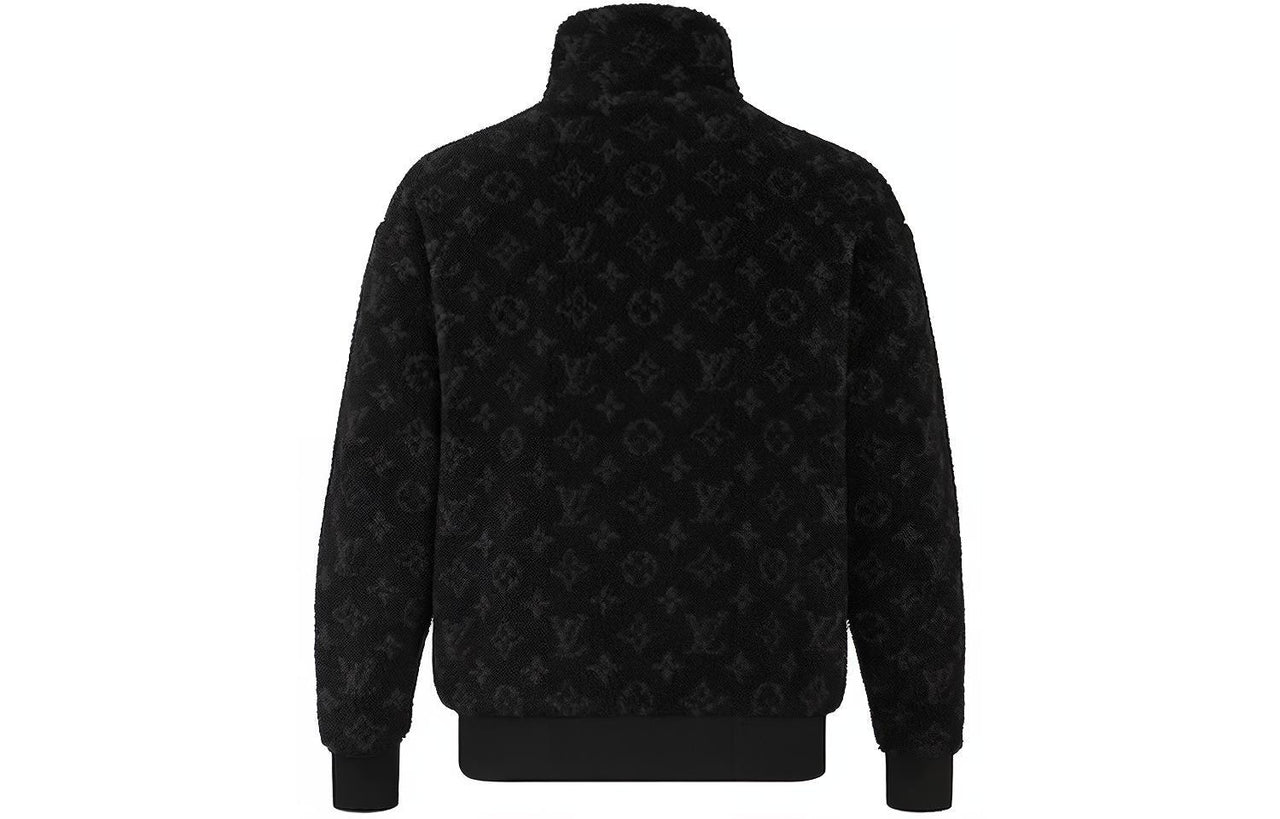 LOUIS VUITTON Velvet-feel Coat Men's Black