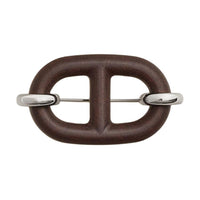 HERMES Recycled Leather Brooches Unisex Brown