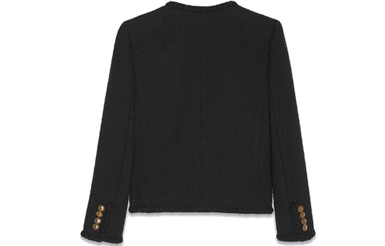 SAINT LAURENT SS22 Cropped Coats Women's Black