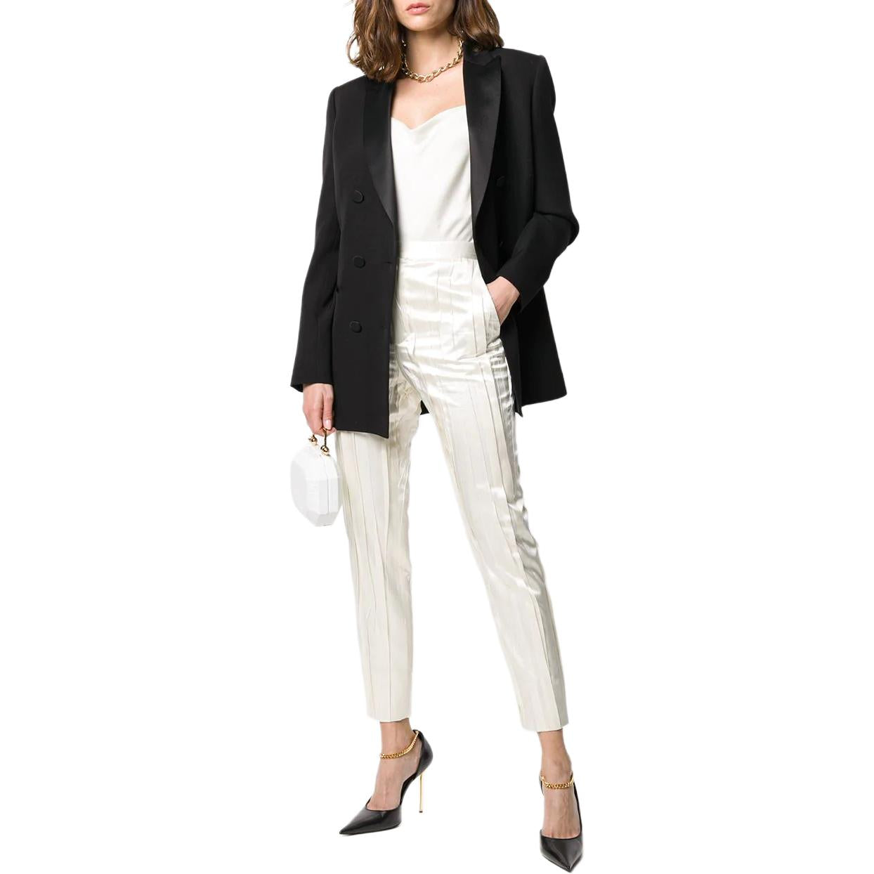 SAINT LAURENT Crinkle effect Tailored Trousers