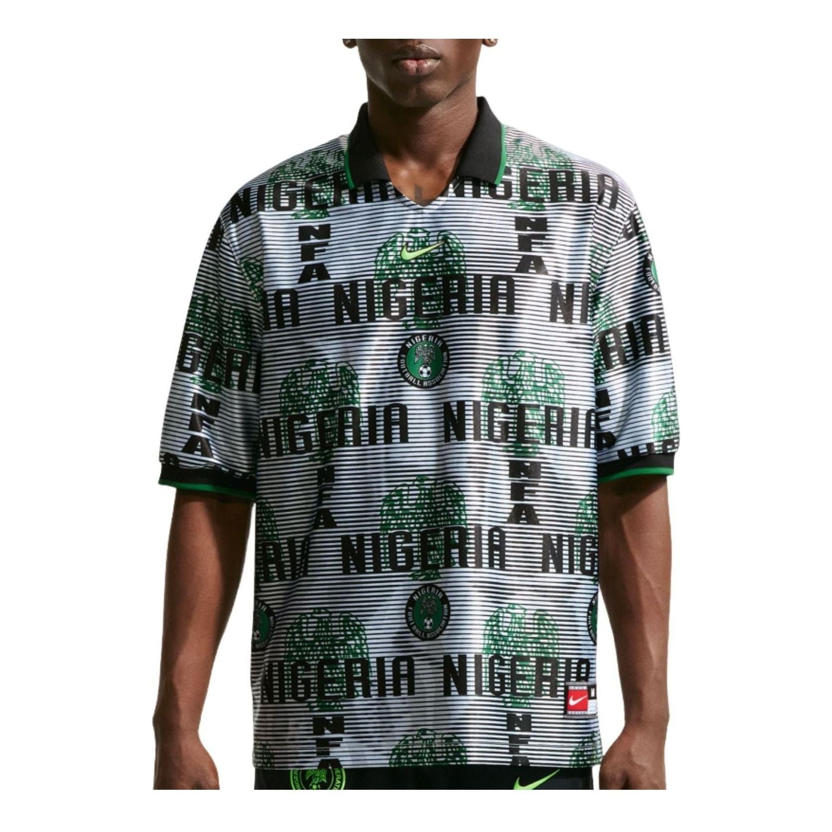 Nike Nigeria Energy Dri-FIT T-Shirt 'White Black Pine Green' IH1278-100