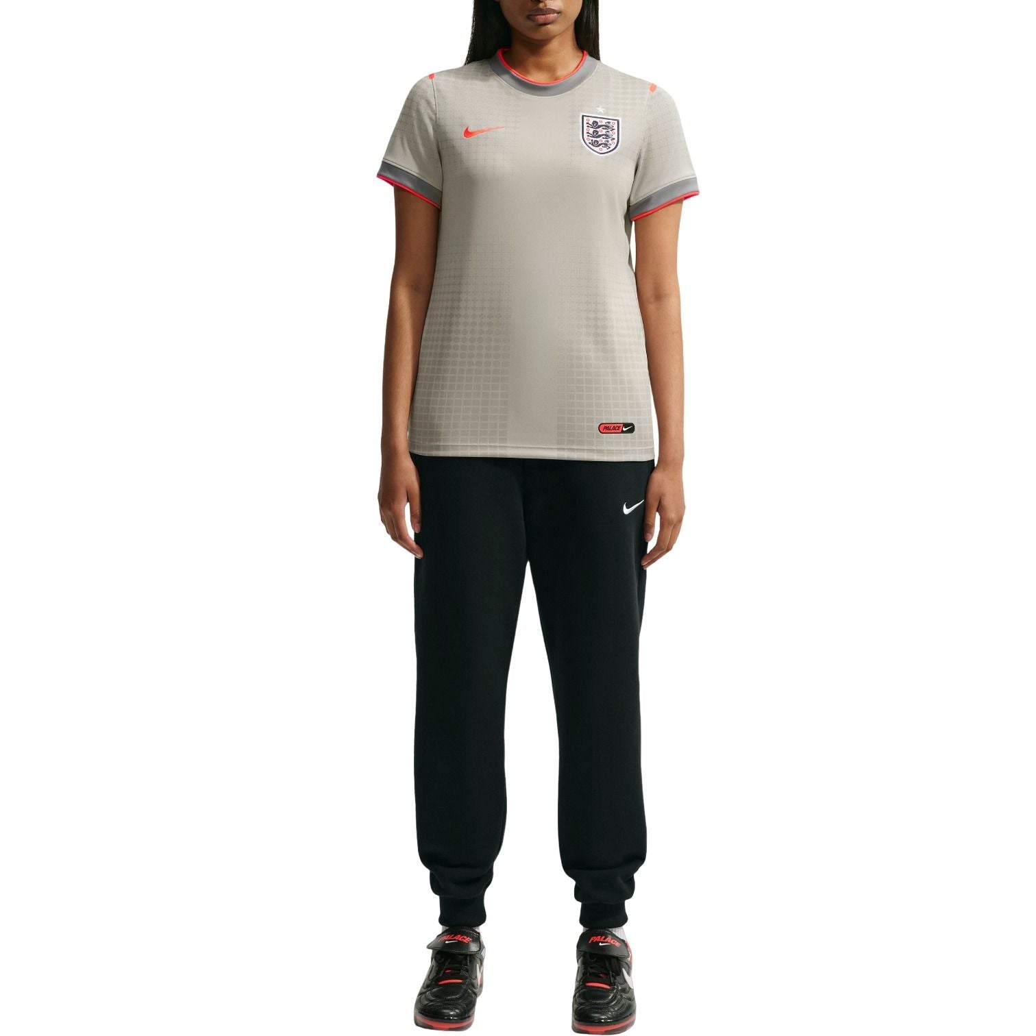 (WMNS) Nike x England x Palace Cryoshot T-Shirt 'Pewter Grey Bright Crimson' IB4703-052