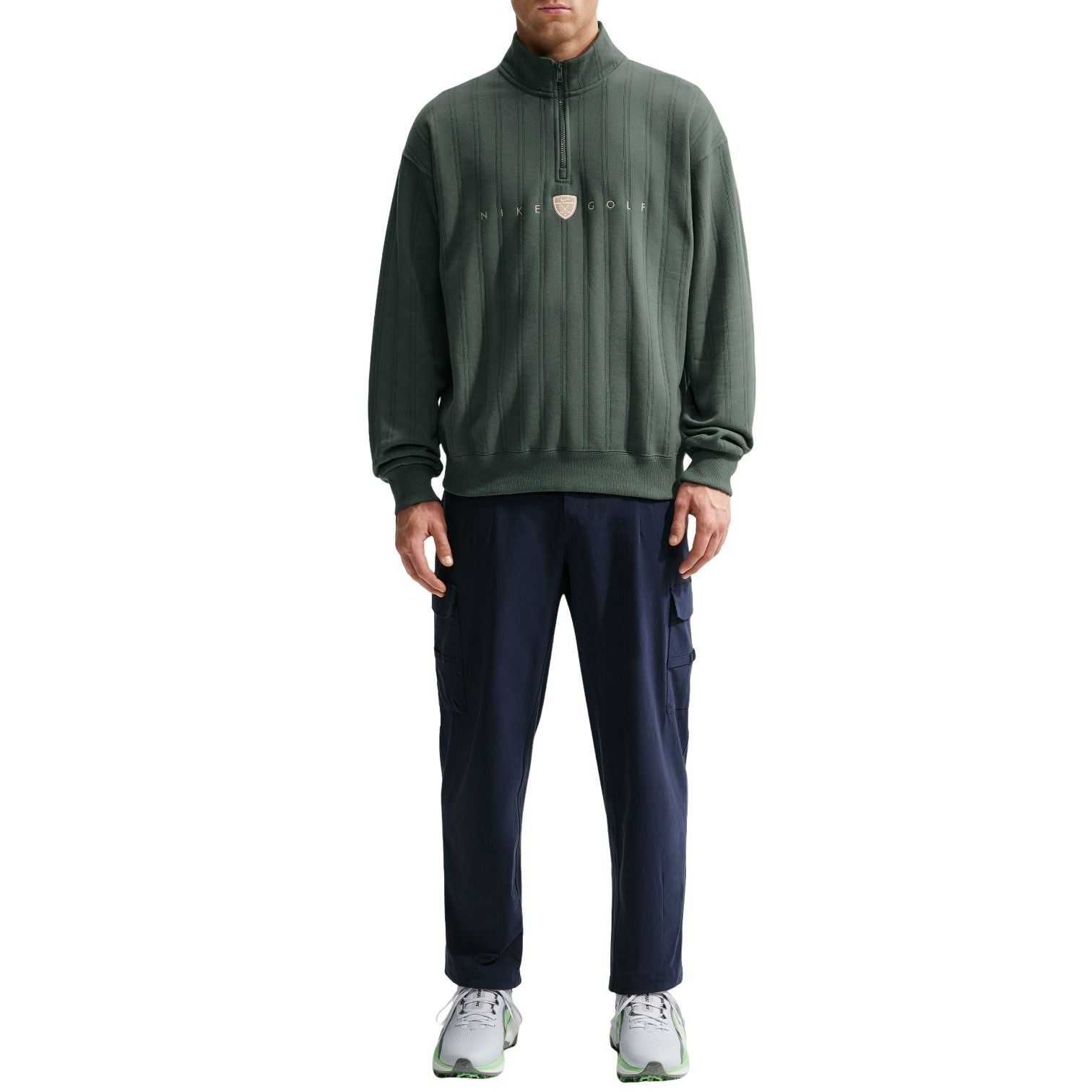 Nike Fairway Fresh Therma-FIT Oversized 1 2-Zip Golf T-Shirt 'Camo Green Limestone' II0770-303