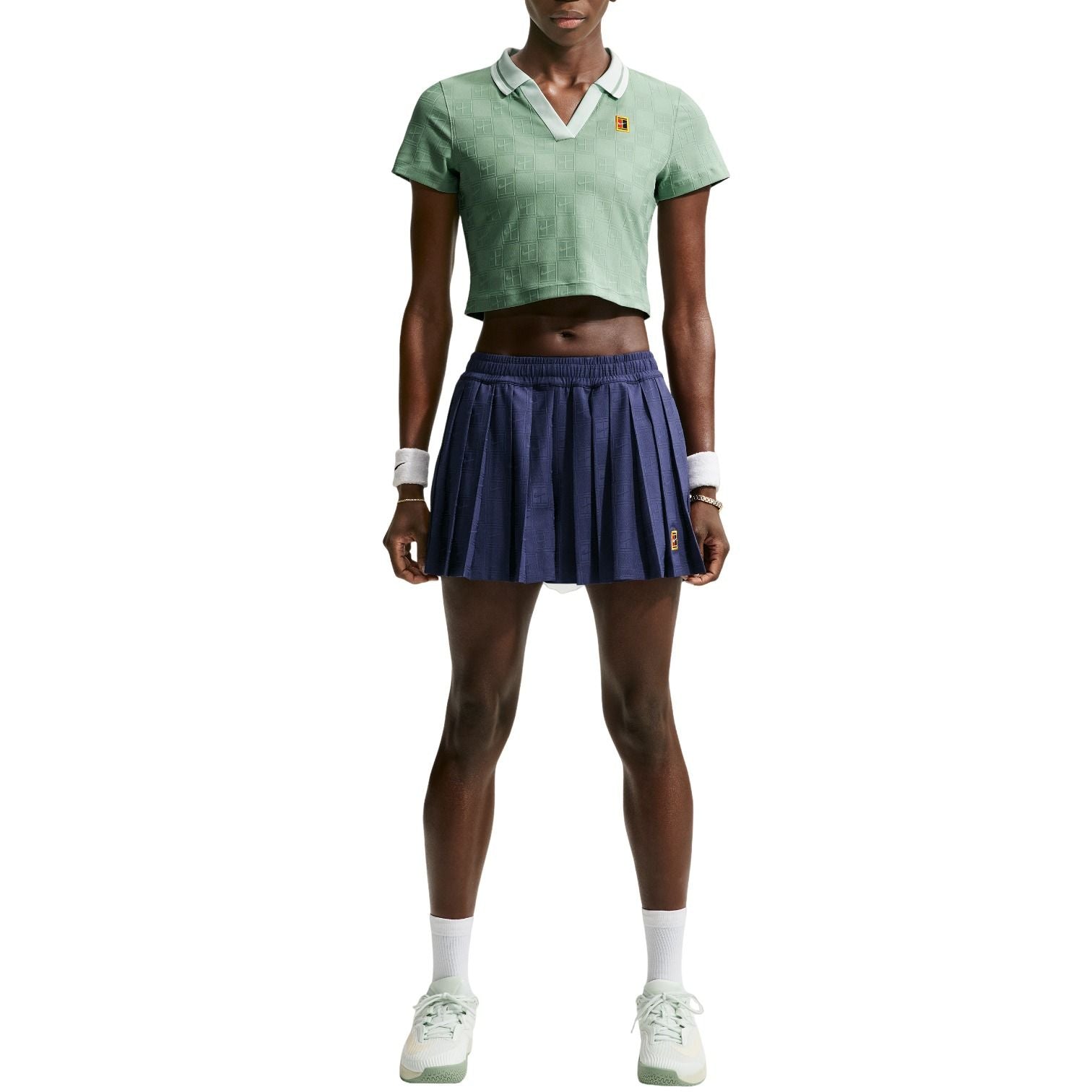 (WMNS) Nike Court Collection Dri-FIT Cropped Polo 'Steam Barely Green' IB0772-006