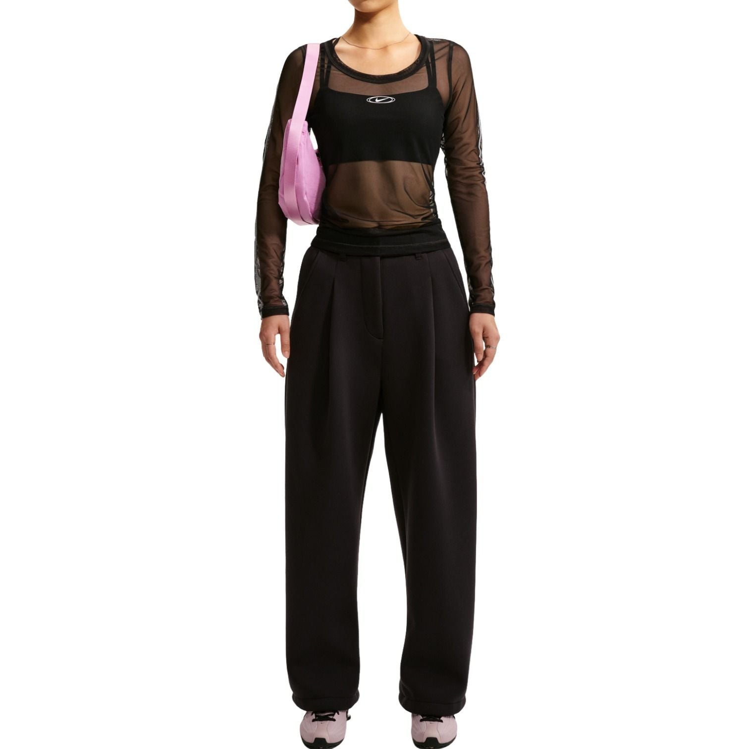 (WMNS) Nike Slim Long-Sleeve Sheer T-Shirt 'Black' IM8406-010