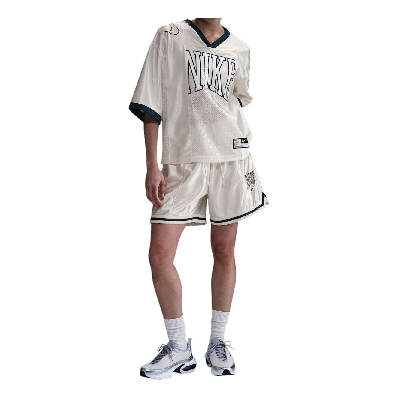 (WMNS) Nike Sportswear Street Oversized Graphic Jersey Top 'Sail Armoury Navy' HJ0280-133