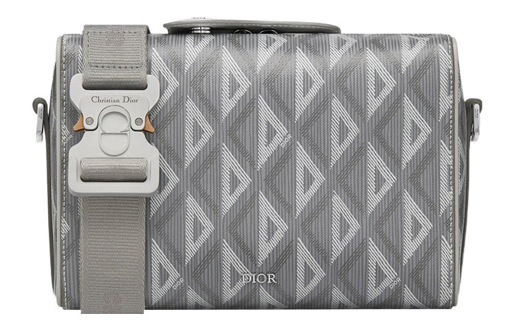 DIOR Smooth Cow Leather Messenger Bag, Handbag, Shoulder Bag, Crossbody Bag Trumpets Men's Gray