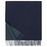 Loro Piana Cashmere Knit Scarves Men's Eclipse Blue/Black Jadeite Color