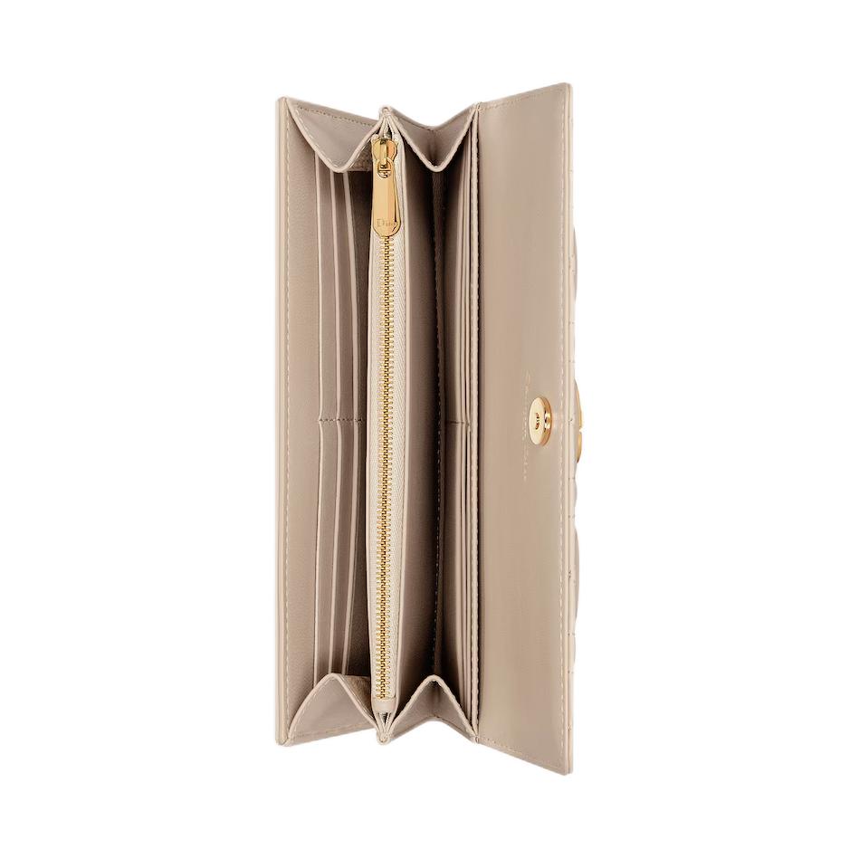 DIOR Wicker Lambskin Wallet Regular Women's Beige