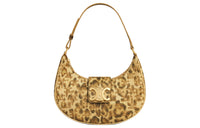 CELINE AVA Canvas Handbag Shoulder Bag Women's Leopard Print