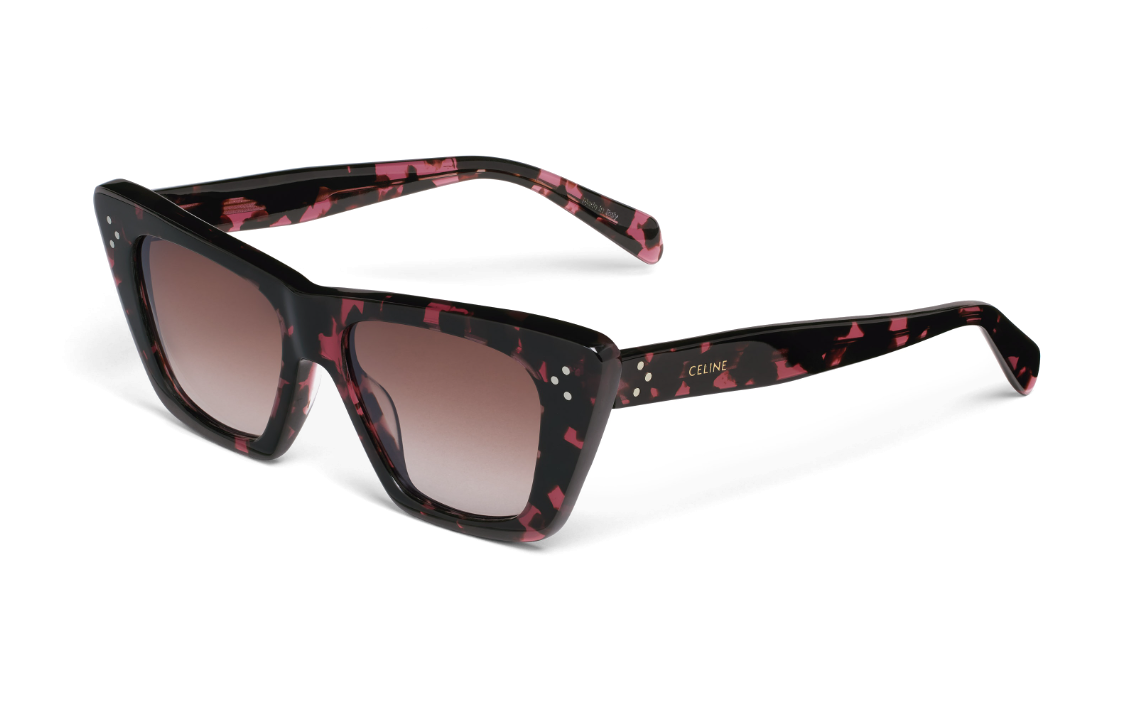 CELINE Acetate Cat Eye Sunglasses Women's Black