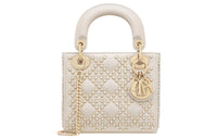 DIOR Lady Dior Sheepskin Dior Bag Shoulder Bag Crossbody Bag Handbag Mini Women's White