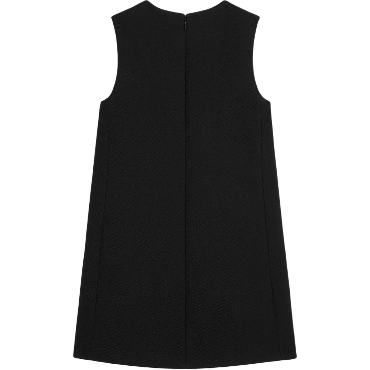 CELINE Trapeze Mini Dress In Double Faced Wool Tricotine