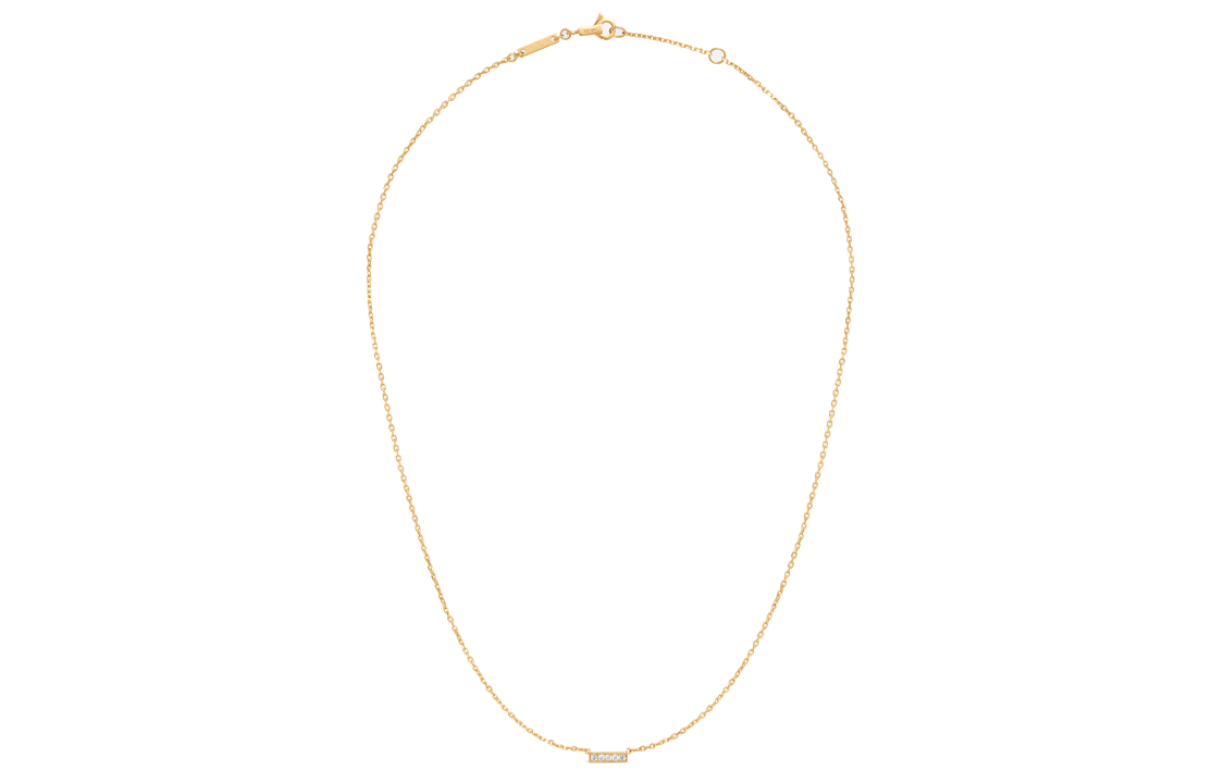 CELINE 18K Gold Diamonds Necklaces Women's Gold