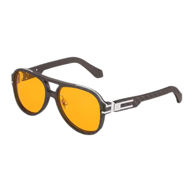 LOUIS VUITTON Metal Carbon Fiber Aviator Sunglasses Men's Brown
