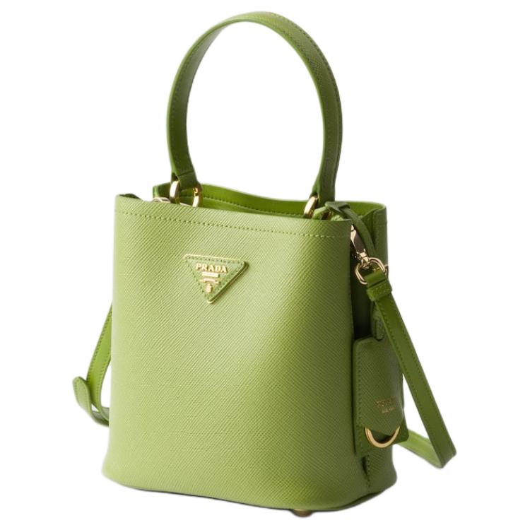 PRADA Prada Saffiano Calfskin Shoulder Bag Crossbody Bag Handbag Mini Women's Lawn Green