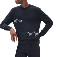 HERMES Cashmere Sweater Men's Dark Blue