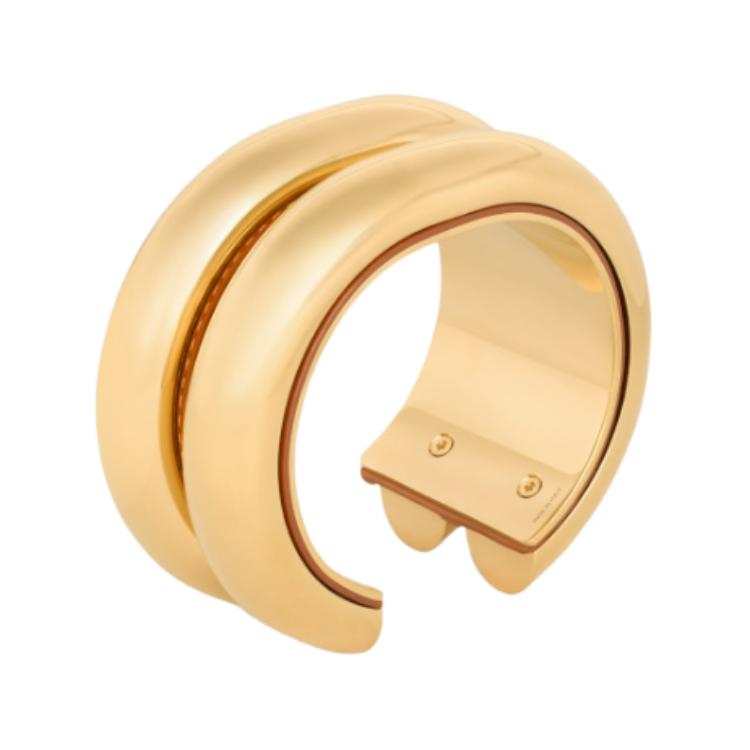 CELINE Brass Bangles Women's Gold/Tan