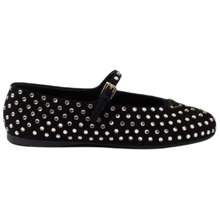 PRADA Flat Mary Jane Shoes Women's Black