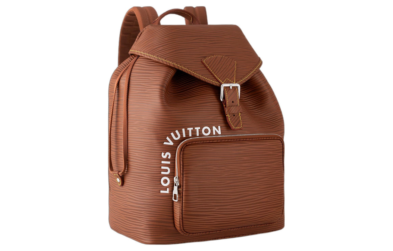 LOUIS VUITTON Montsouris Calfskin Backpack Men's Brown