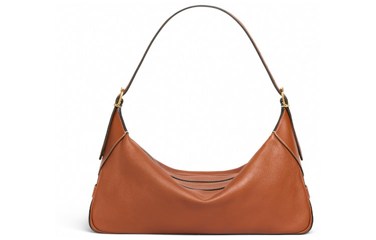 CELINE Romy Collection Soft Calfskin Shoulder Bag Handbag Medium Size Women's Tawny
