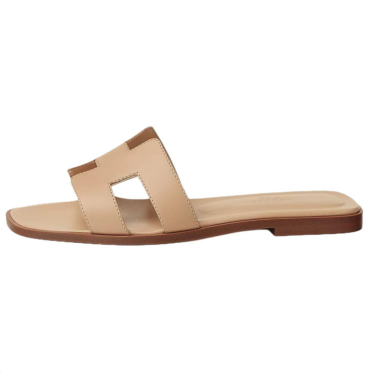 HERMES Oran Slide Slippers Women's Light Brown