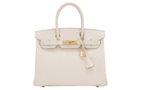 HERMES Birkin Epsom Leather Birkin Bag Handbags Women's 10 Craie Milkshake White