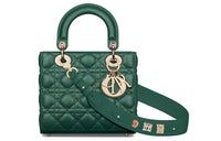 DIOR Lady DiorMy ABCDior Lambskin Lady Dior Bag, Shoulder Bag, Crossbody Bag, Handbag Small Size Women's Pine Green