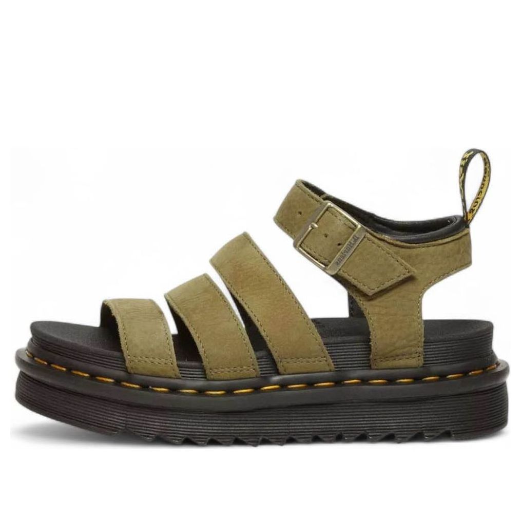 (WMNS) Dr. Martens Blaire Tumbled Nubuck Sandals 'Muted Olive' 31735357