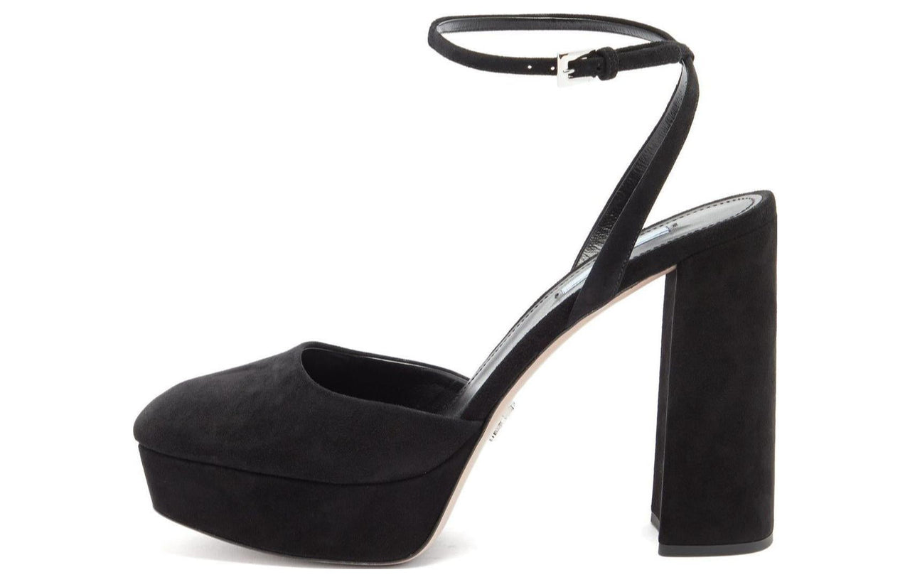 PRADA Chunky Heel High Heels 14cm Women's Black