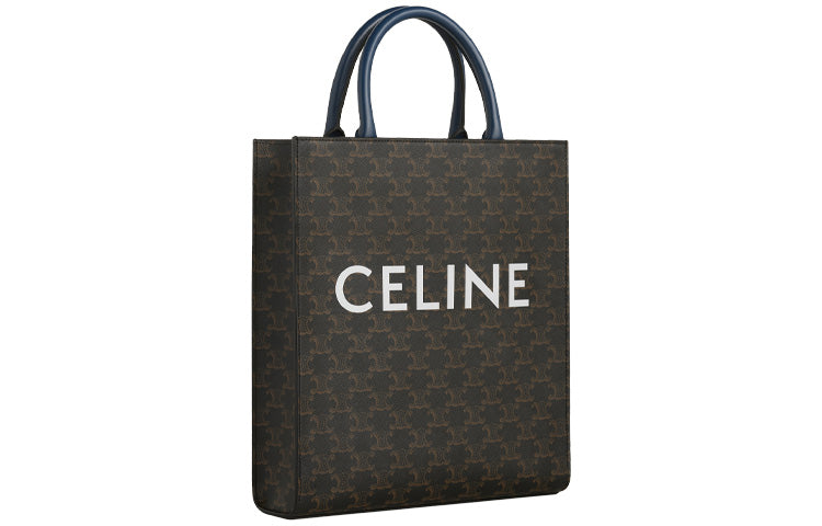 CELINE Cabas Canvas With Leather Trunk Bag Tote Bag Shopping Bag Handbag Small Size Unisex Black