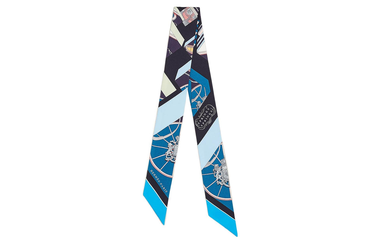 HERMES Small Silk Scarves Women's Blue