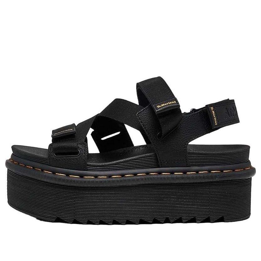 (WMNS) Dr. Martens Kimber II Logo Webbing Sandals 'Black' 31805001-001