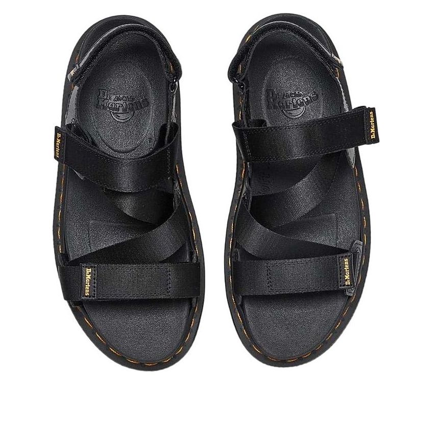 (WMNS) Dr. Martens Kimber II Logo Webbing Sandals 'Black' 31805001-001