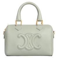 CELINE Cuir Triomphe Calfskin Boston Bag Shoulder Bag Crossbody Bag Handbag Small Size Women's Light Green