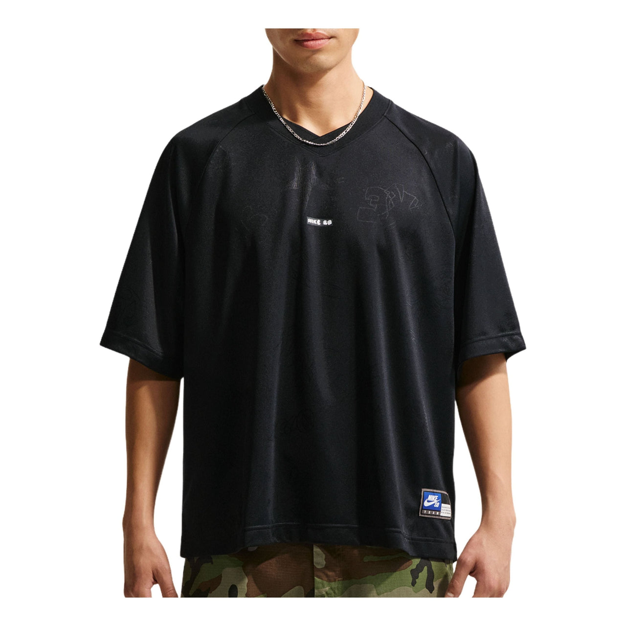 Nike SB Jacquard Skateboard T-Shirt 'Black' IF1303-010
