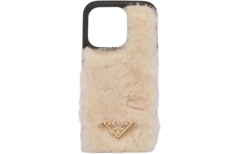 PRADA Leather Phone Case Shearling Available For IPhone 14 Pro