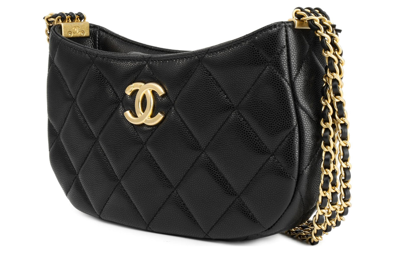 CHANEL Cow Leather One Shoulder Handbags Women's Black