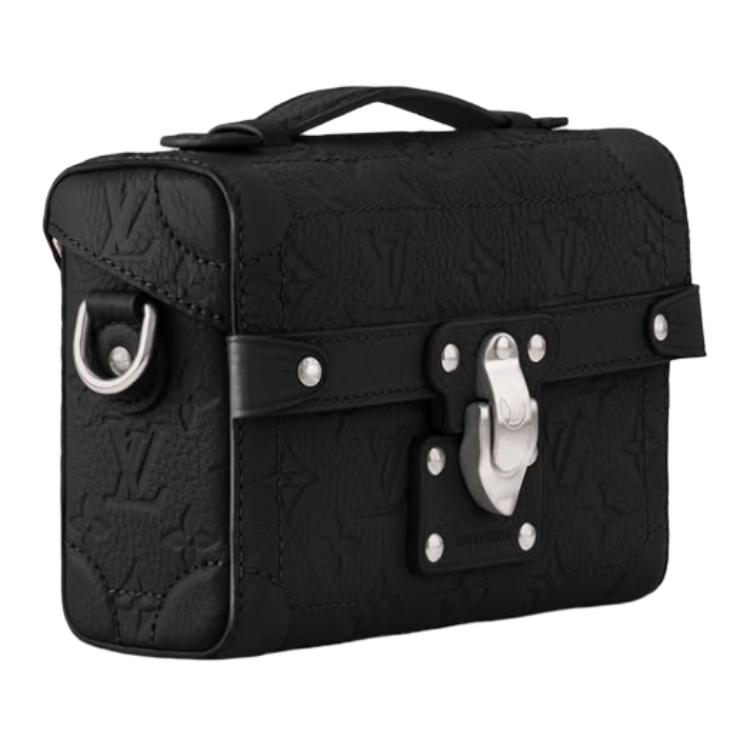 LOUIS VUITTON SOUL TRUNK Leather Shoulder Bag, Crossbody Bag, Handbag Women's Black