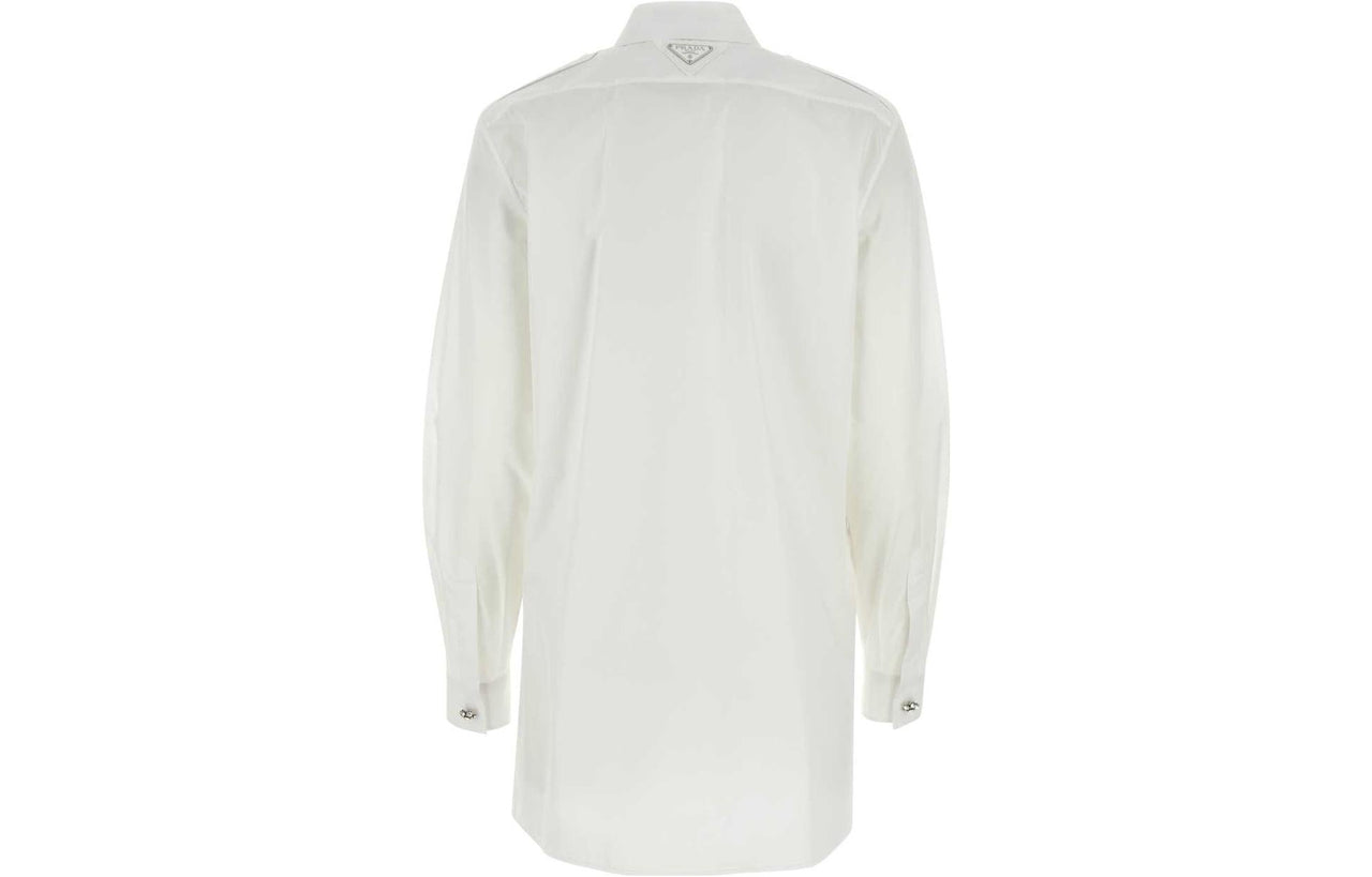 PRADA Button Embellished Poplin Shirt