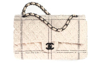 CHANEL Classic Flap CF Twill Velvet Handbag Shoulder Bag Crossbody Bag Women's Light Pink
