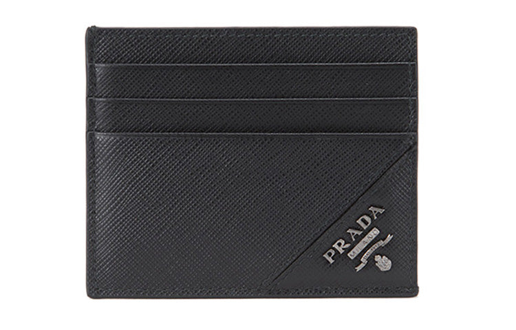 PRADA Saffiano Leather Card Holder Men's Black