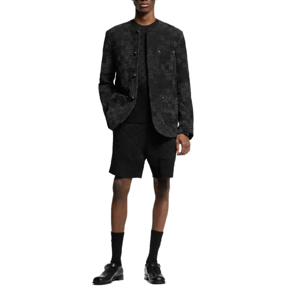 LOUIS VUITTON Denim Bouclette Collarless Jacket